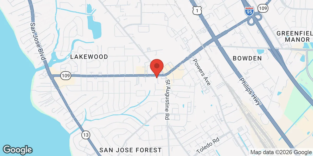 Map showing Gameday Men's Health Jacksonville, FL - Lakewood TRT Clinic location