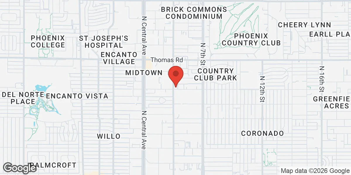 Map showing Phoenix Men's Health Center location
