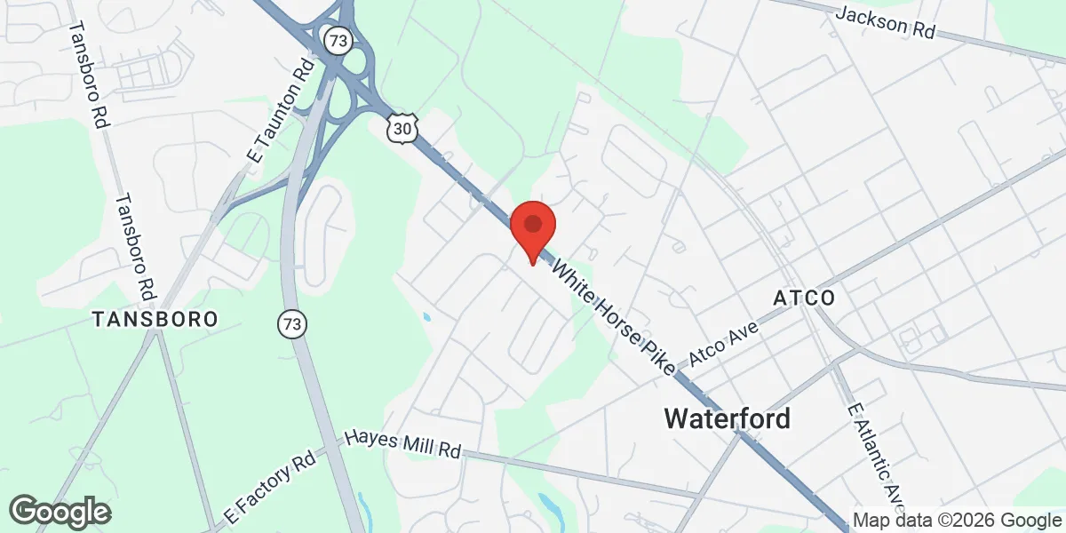 Map showing Gameday Men's Health Atco location