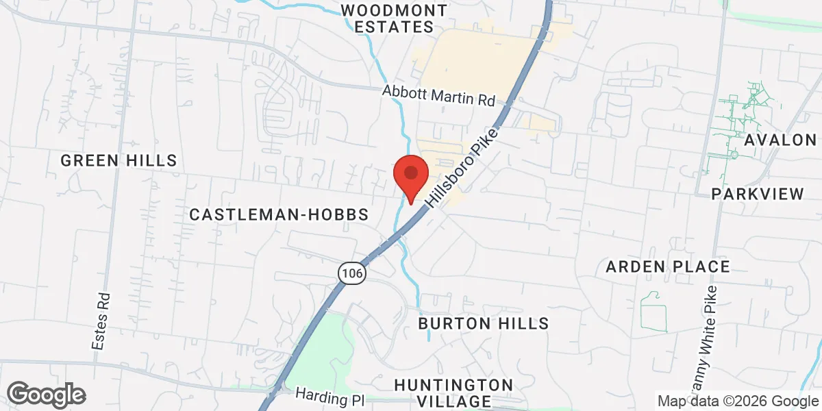 Map showing Gameday Men's Health Nashville - Green Hills TRT Clinic location