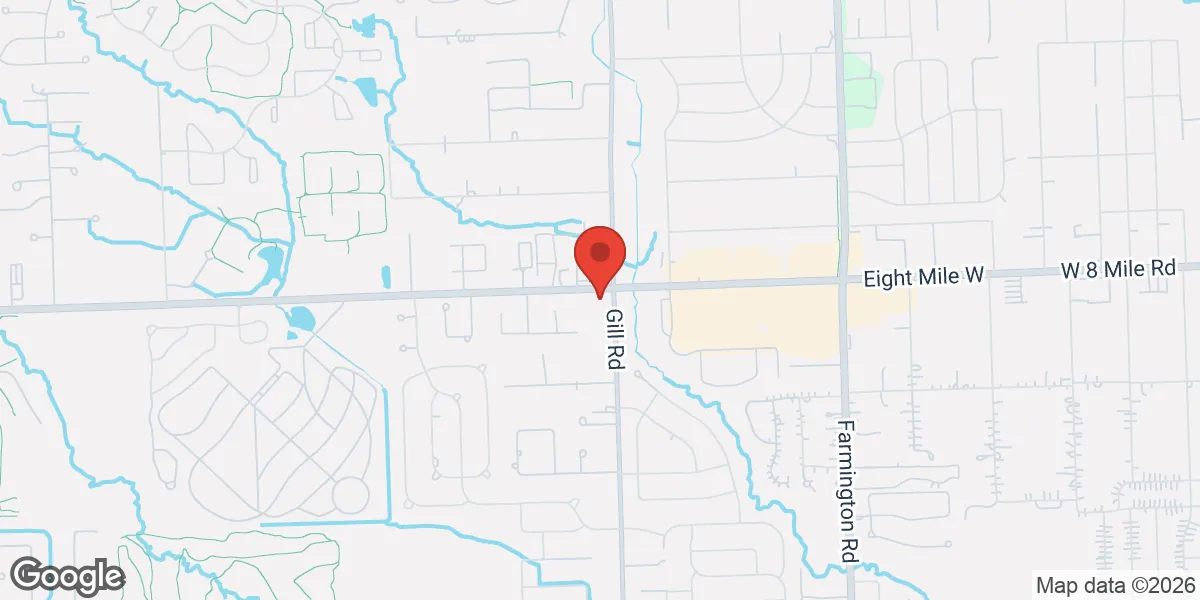 Map showing Gameday Men's Health Livonia/Farmington TRT & Peptide Clinic location