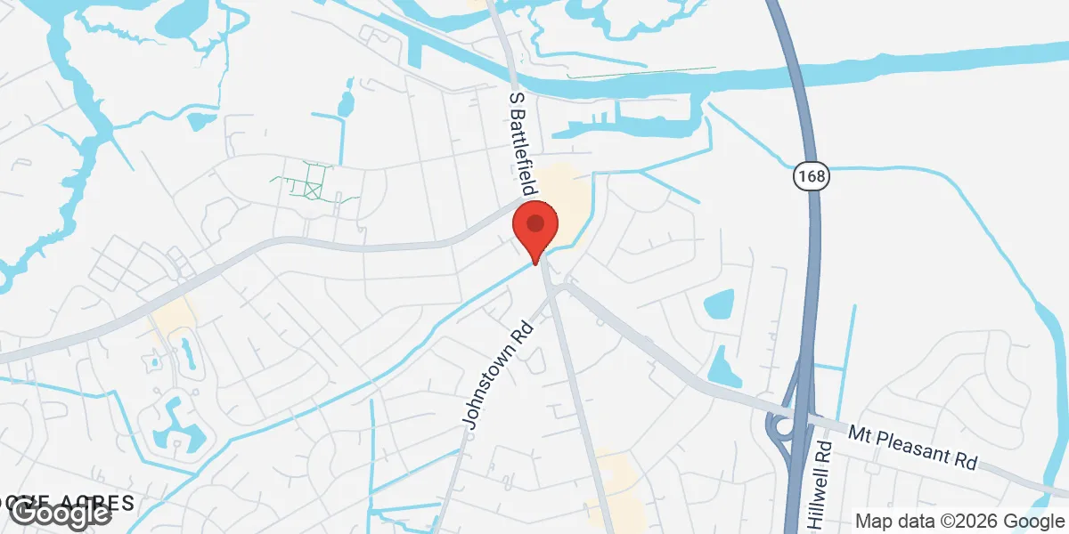 Map showing Gameday Men's Health Chesapeake, VA location