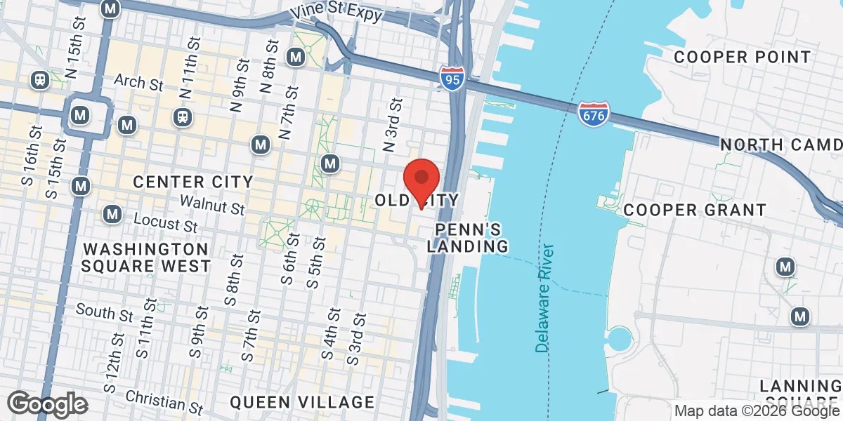 Map showing Renew Vitality Testosterone Clinic of Philadelphia location