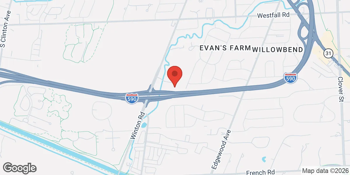 Map showing Gameday Men's Health Rochester location