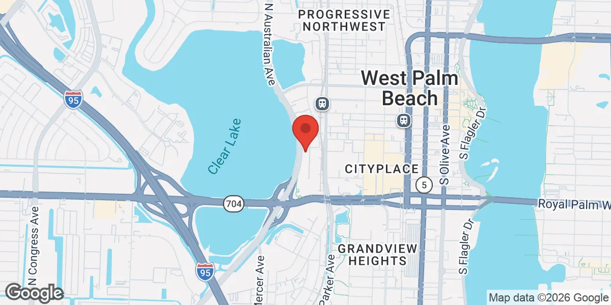 Map showing Gameday Men's Health West Palm Beach TRT Clinic location