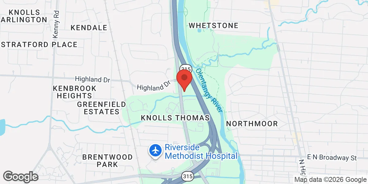 Map showing Ohio Male Performance Clinic location