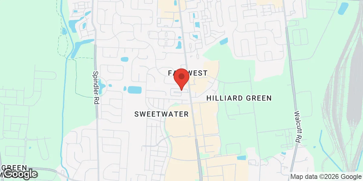 Map showing Gameday Men's Health Columbus, OH - Hilliard location