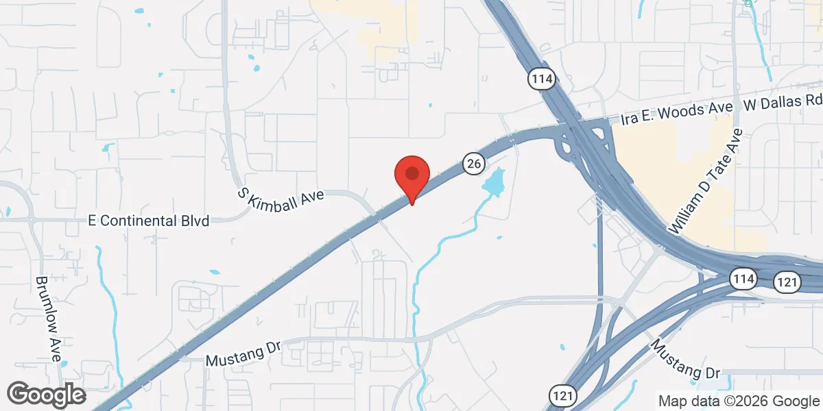 Map showing Gameday Men's Health Grapevine TRT, Peptide, and ED Clinic location