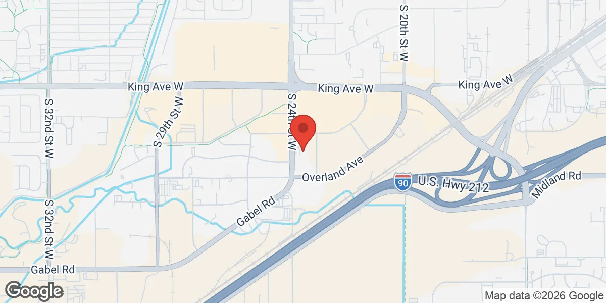 Map showing Gameday Men’s Health Billings TRT & ED Clinic location