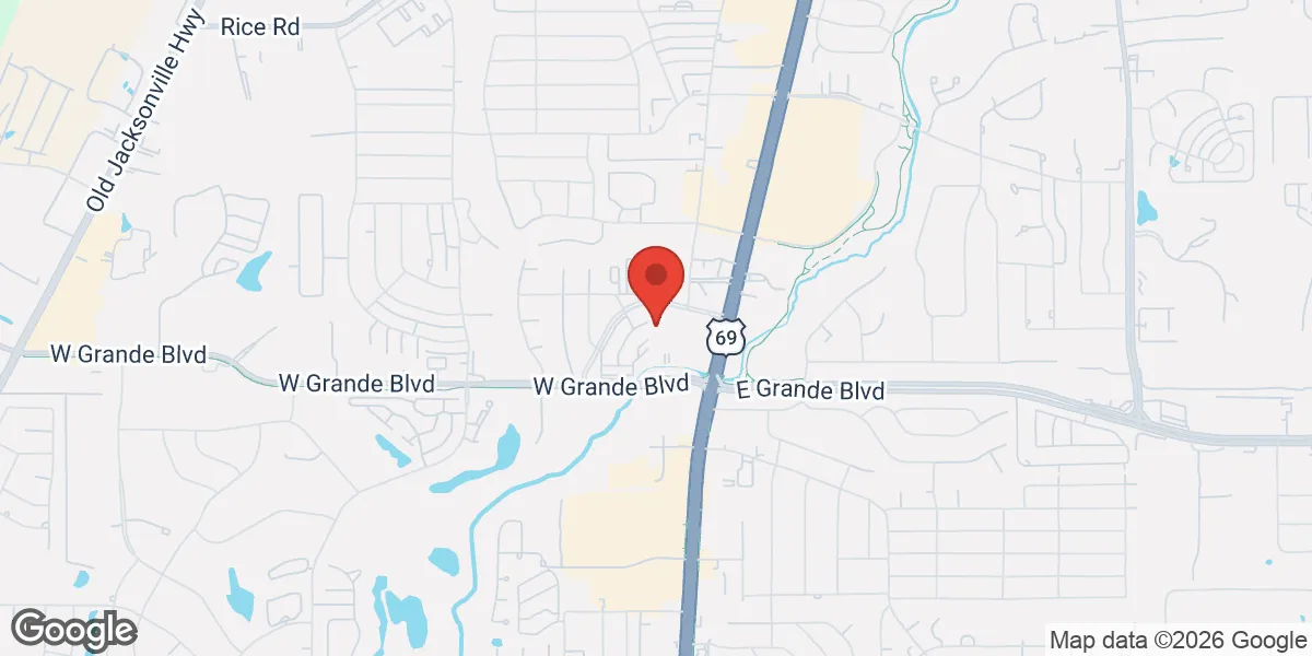 Map showing Gameday Men's Health Tyler: TRT, ED, Peptide, Vitamins and Weight loss Clinic location