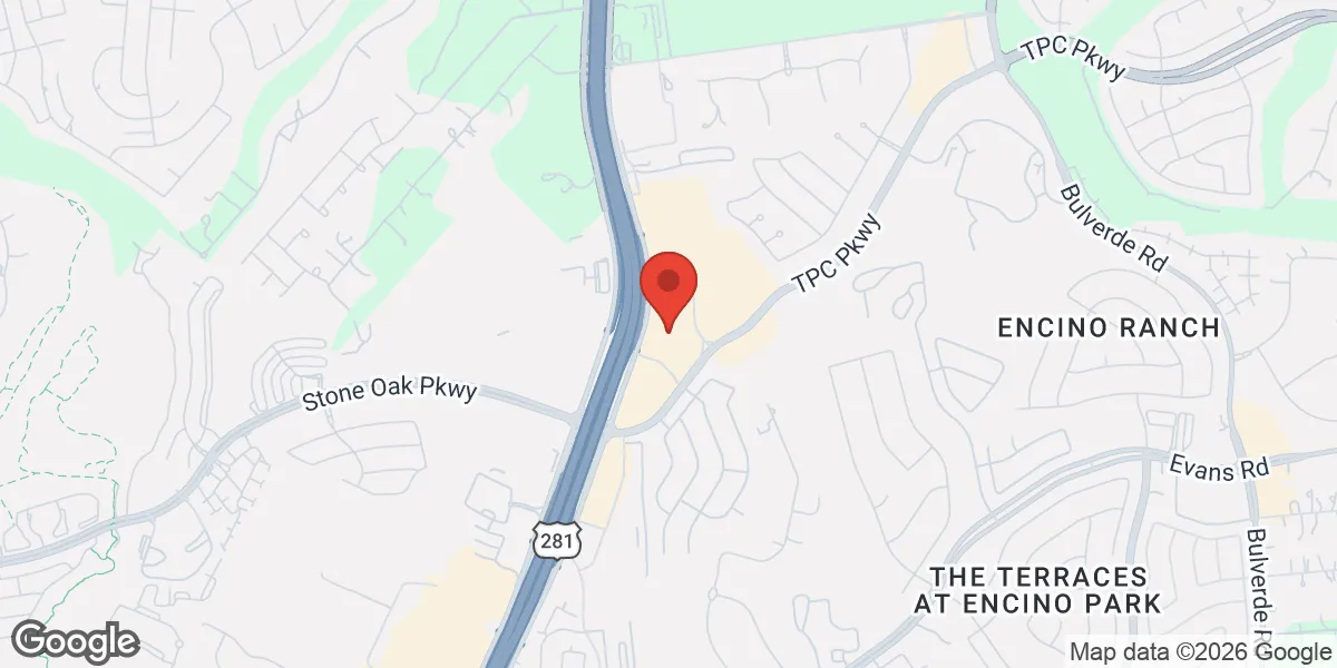 Map showing Gameday Men's Health Stone Oak TRT Clinic location