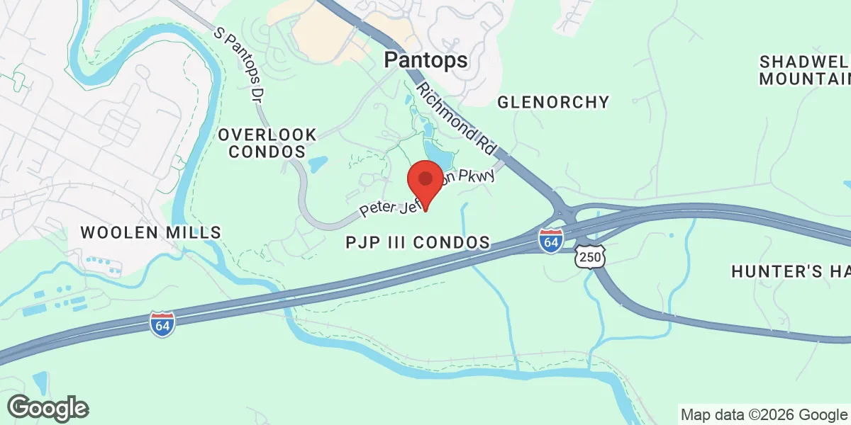 Map showing Gameday Men's Health Charlottesville, VA location