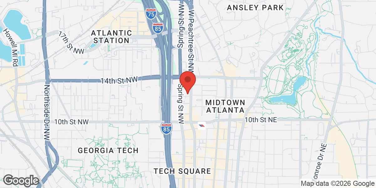 Map showing 4Ever Young Med Spa & Wellness Center - Atlanta Midtown location