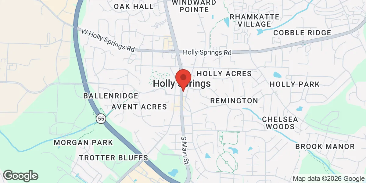 Map showing Holly Springs Functional Health & Hormone Solutions location