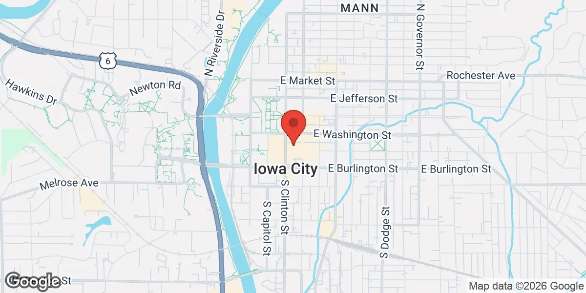 Map showing Iowa City Testosterone Replacement Therapy Clinic location