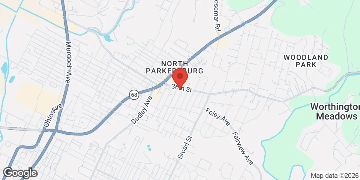 Map showing Men's Health of Parkersburg location