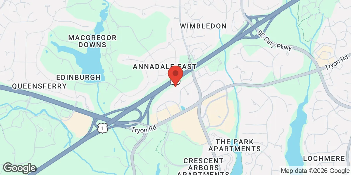 Map showing Gameday Men's Health Cary, NC location