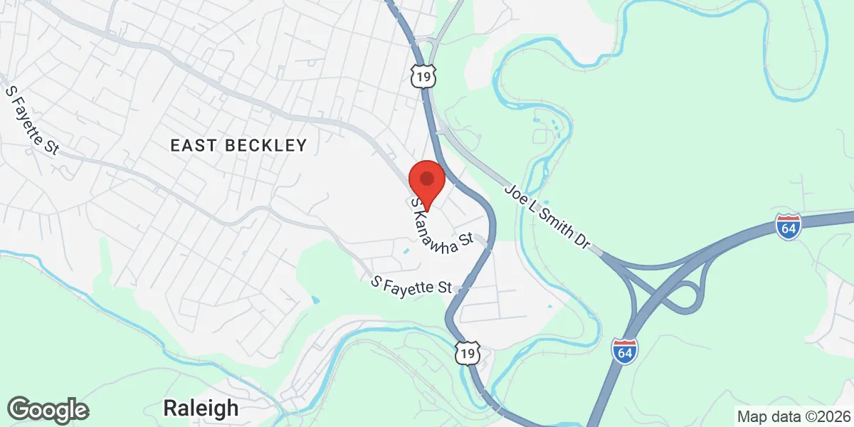 Map showing Renew Vitality Testosterone Clinic of Beckley location