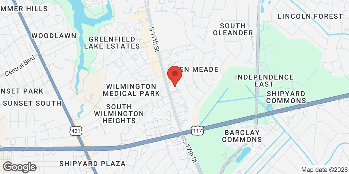 Map showing Gameday Men's Health Wilmington Hospital TRT & ED Clinic location