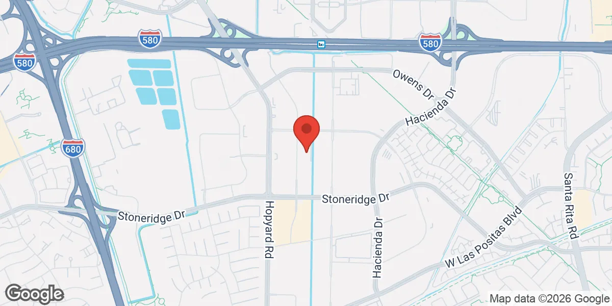 Map showing Gameday Men's Health Pleasanton - ED and TRT Clinic location