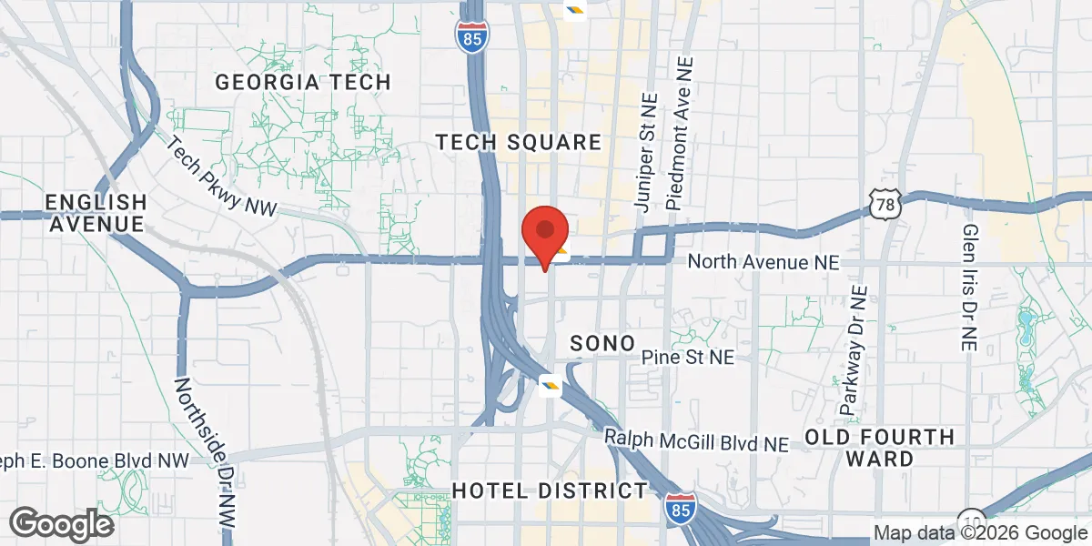 Map showing Atlanta Men's Health location