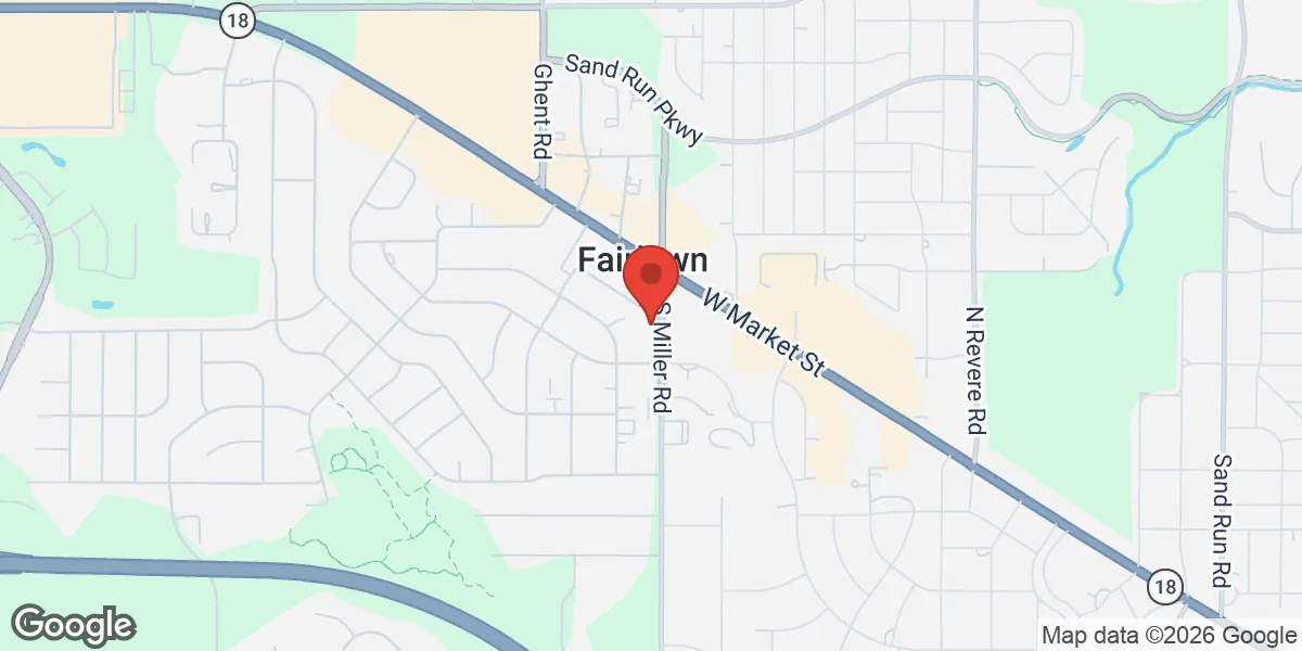 Map showing Gameday Men's Health Fairlawn location