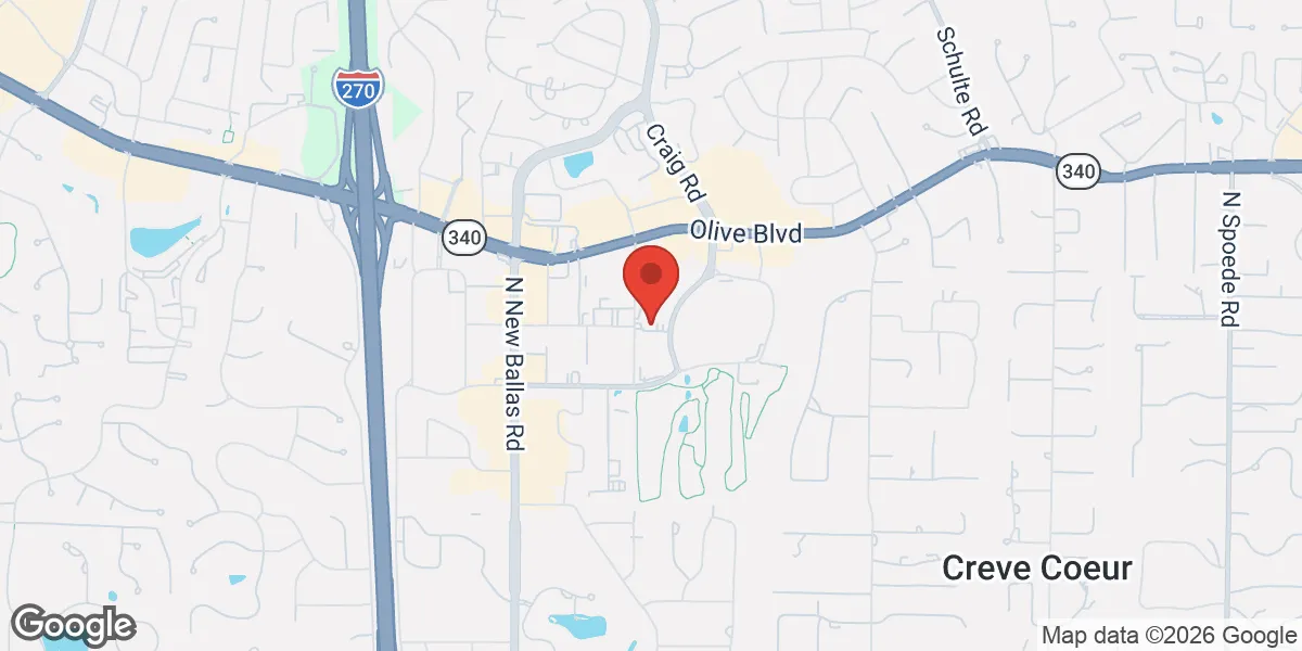 Map showing Renew Vitality Testosterone Clinic of Creve Coeur location