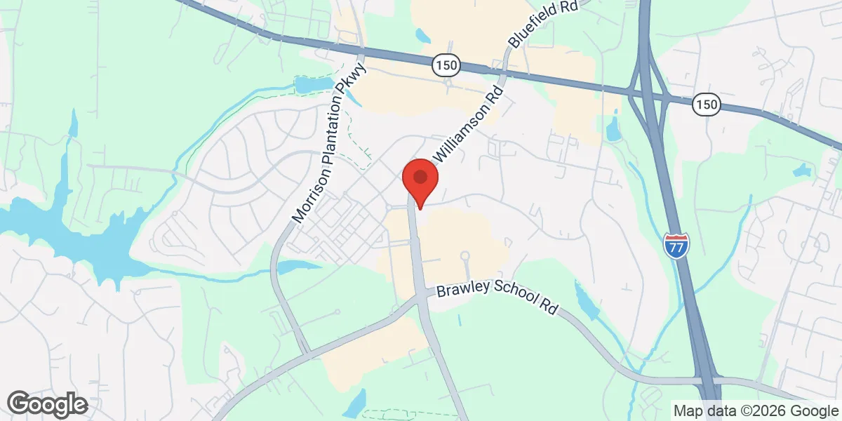 Map showing Carolinas Mens Clinic (Lake Norman/ Mooresville location