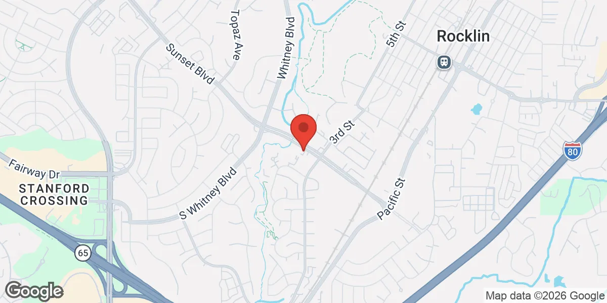 Map showing Renew Vitality Testosterone Clinic of Rocklin location