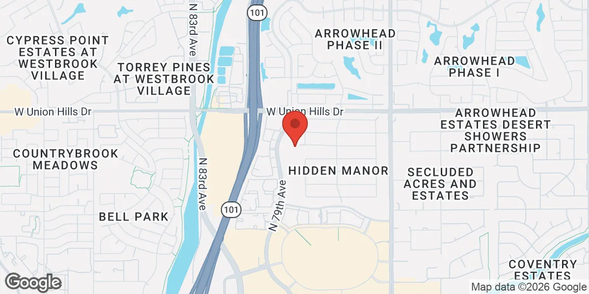 Map showing Gameday Men's Health Arrowhead Ranch, AZ location