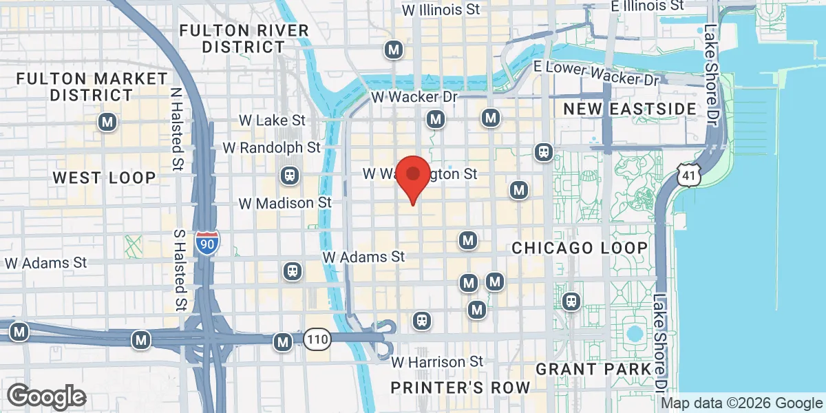 Map showing Men's Health Chicago location