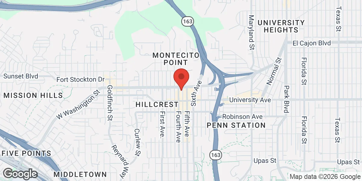 Map showing Renew Vitality Testosterone Clinic of San Diego location