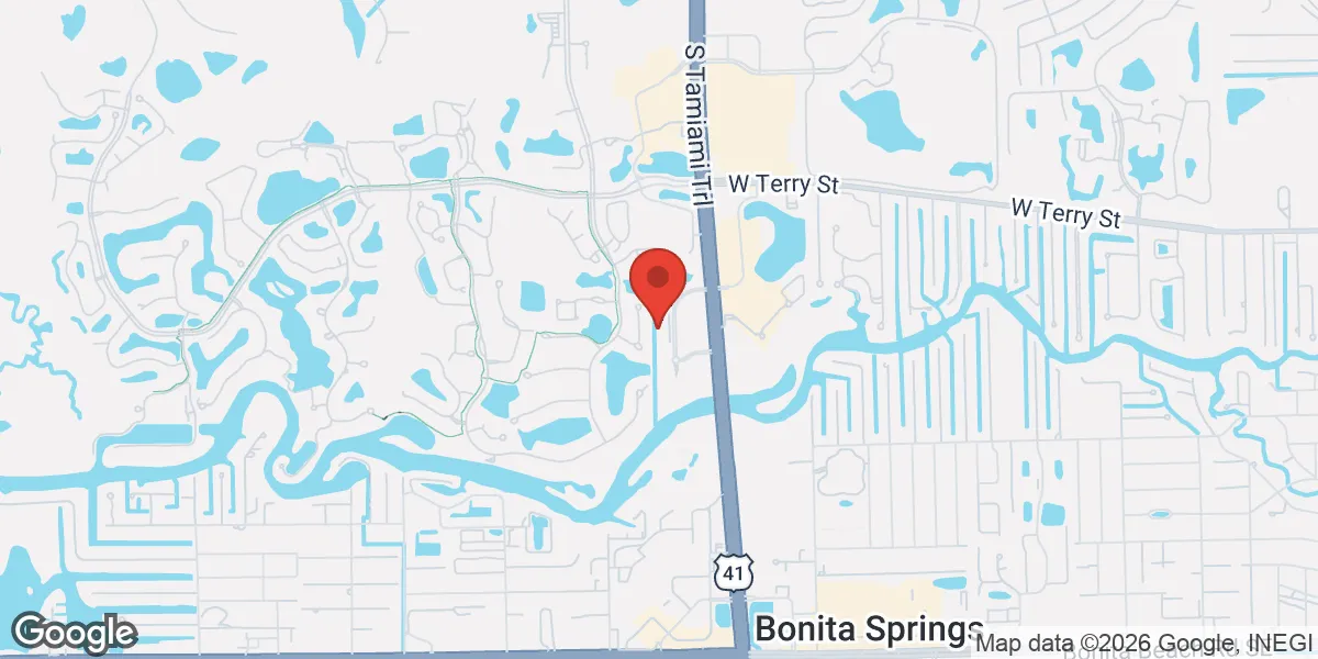 Map showing Gameday Men's Health Bonita Springs location