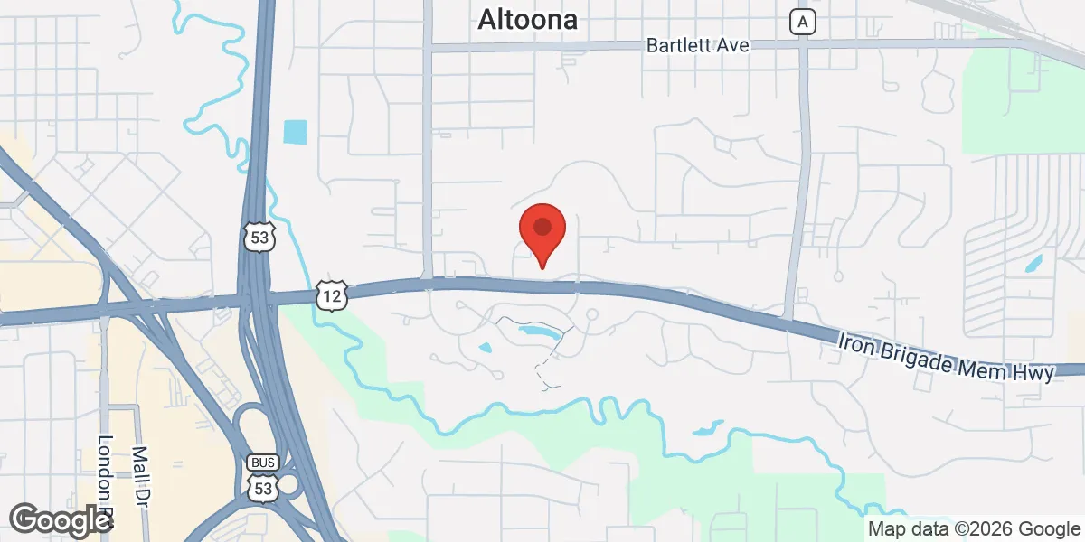 Map showing Gameday Men's Health Eau Claire TRT Clinic location