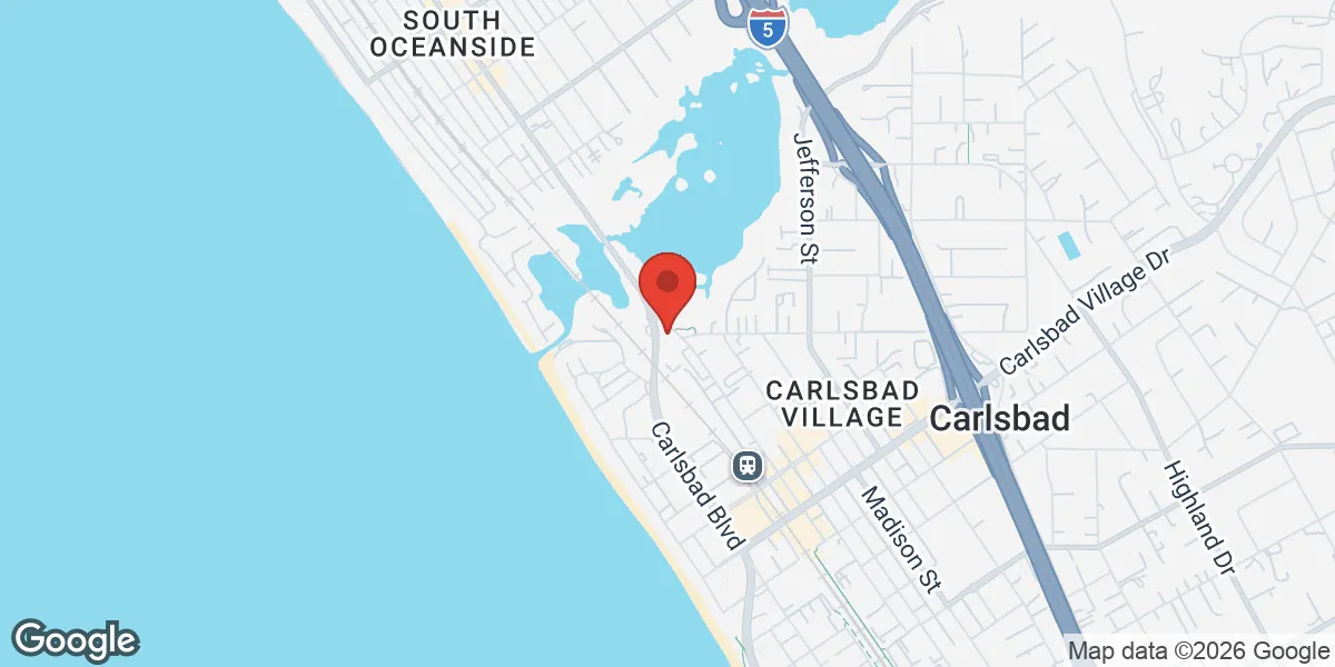 Map showing Gameday Men's Health Carlsbad TRT, Peptide, and ED Clinic location