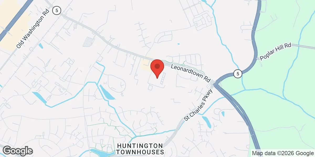 Map showing Gameday Men’s Health Waldorf TRT, ED & Peptide Clinic location