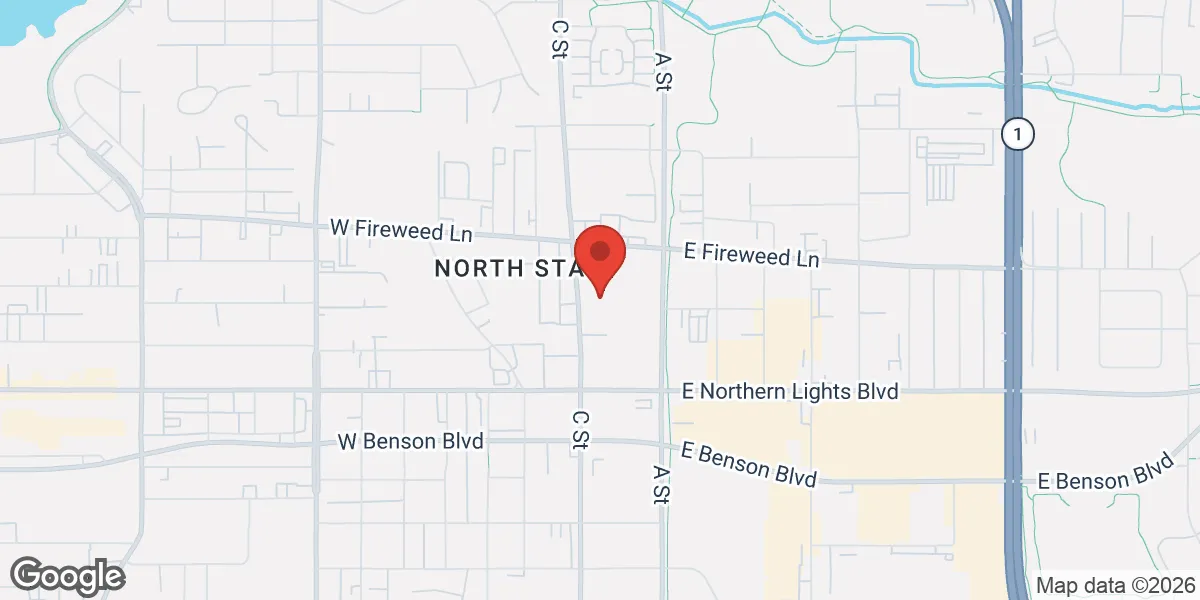 Map showing Gameday Men's Health Anchorage location