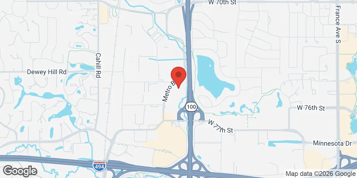 Map showing Gameday Men's Health Edina location