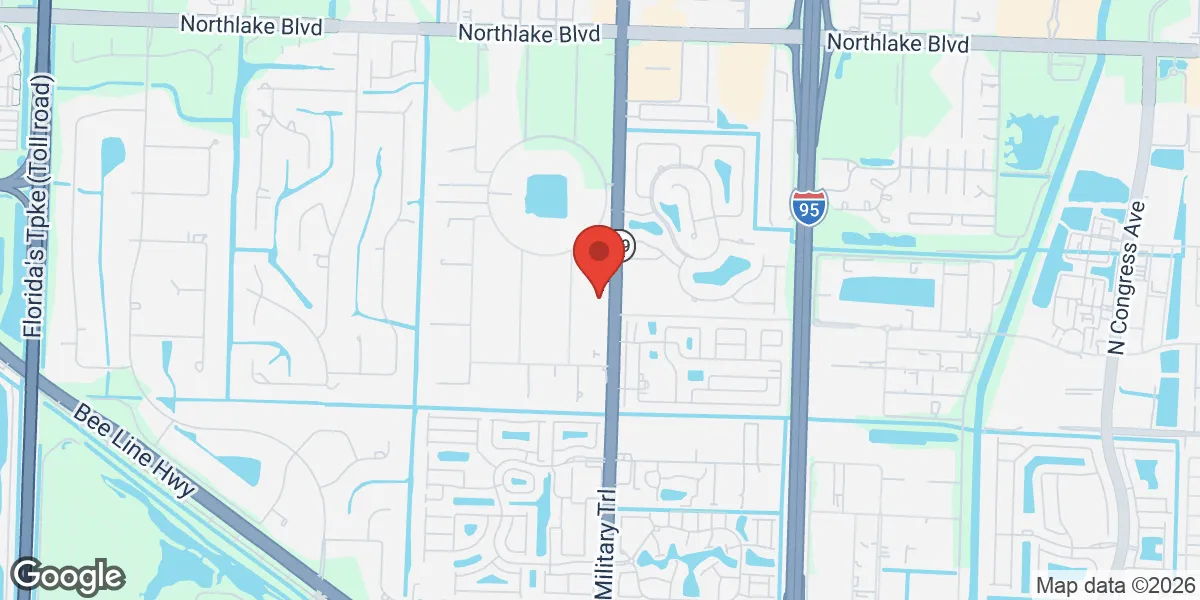 Map showing LowTdoc - Testosterone Replacement Therapy in Palm Beach Gardens location