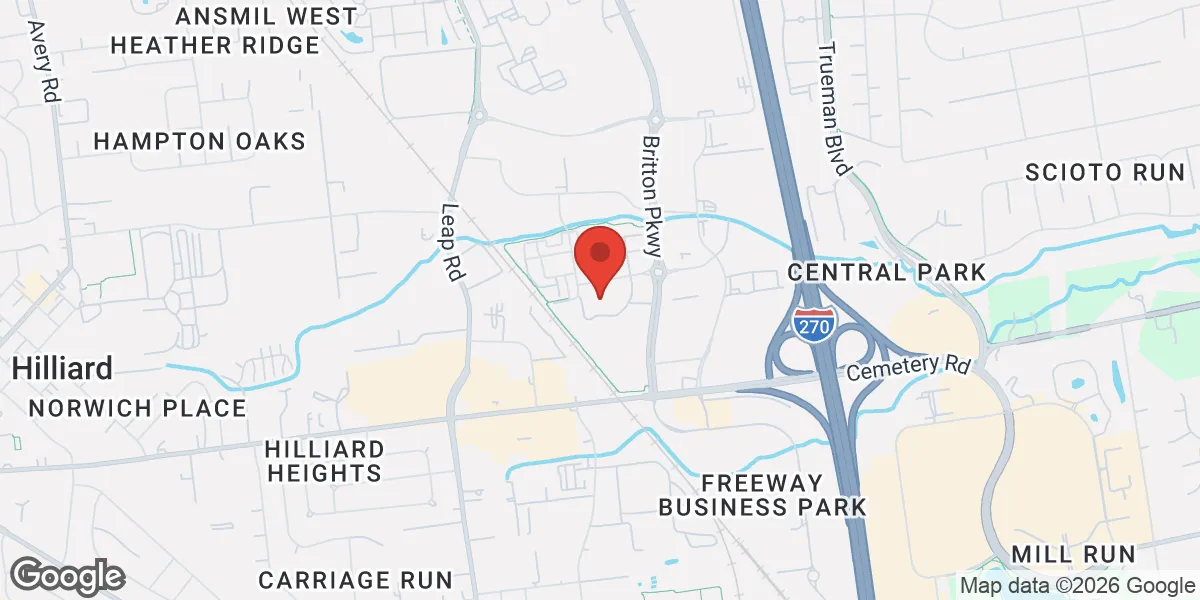 Map showing Tri-State Men's Health - Hilliard location