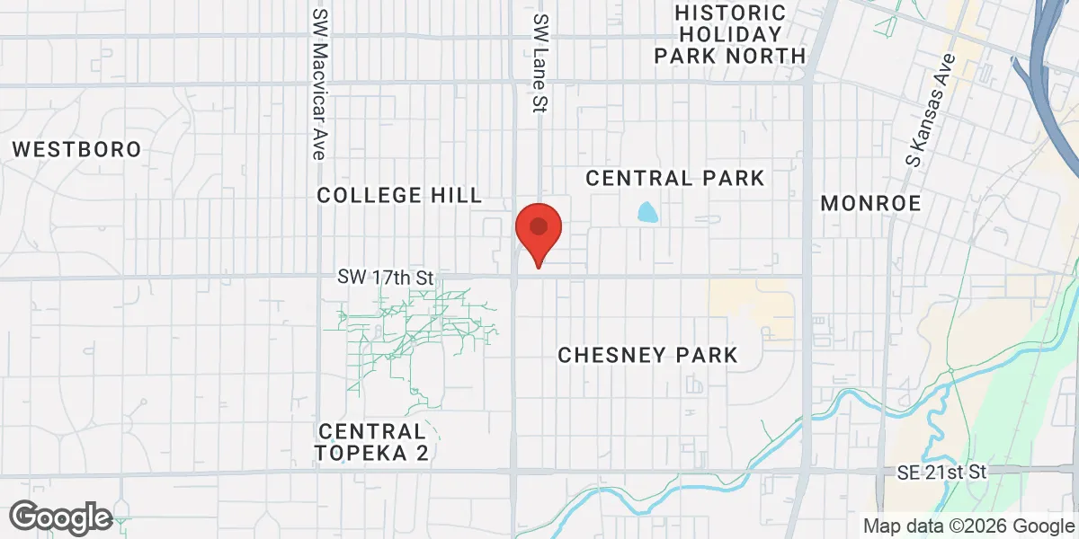 Map showing Topeka Testosterone Therapy Clinic location