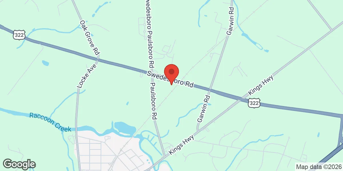 Map showing Gameday Men’s Health Swedesboro location