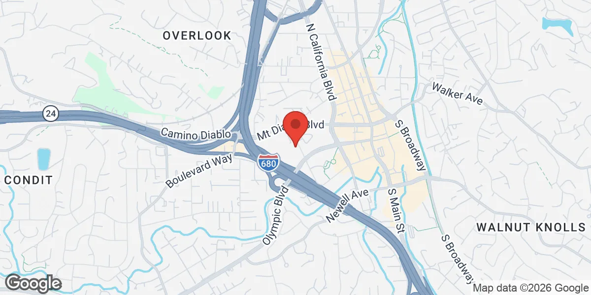 Map showing Gameday Men's Health Walnut Creek, CA TRT & ED Clinic location