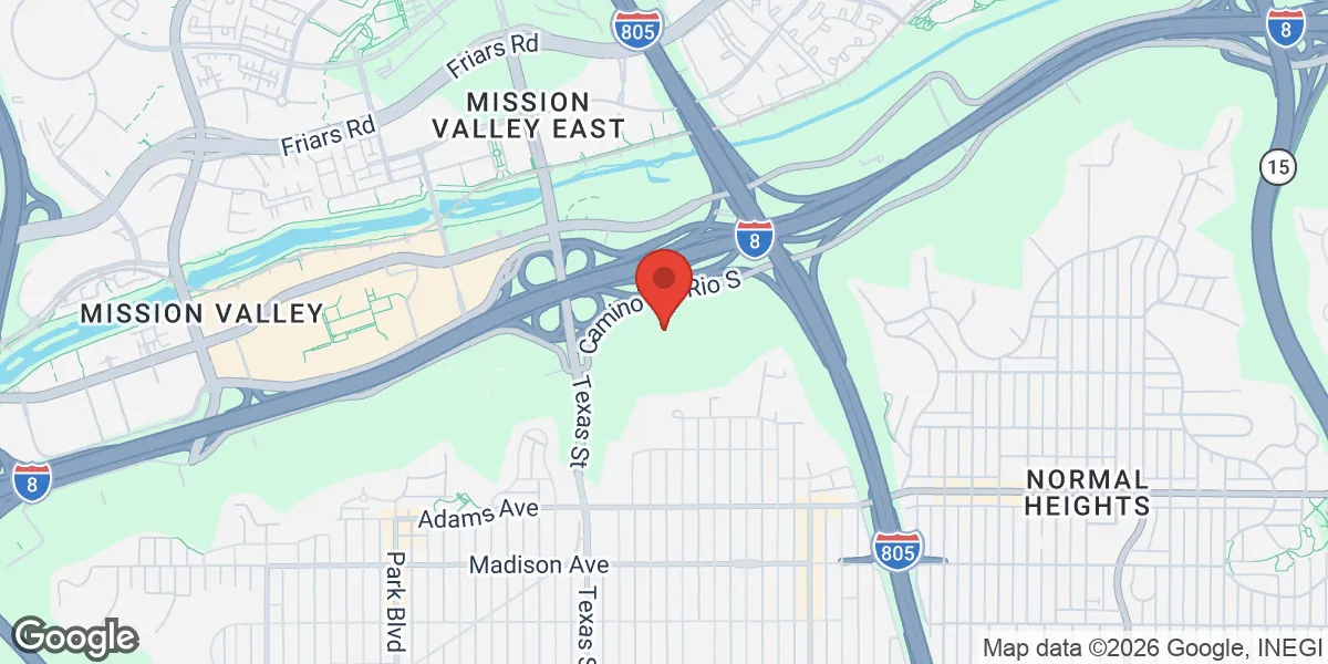 Map showing Gameday Men's Health San Diego TRT, Peptide, and ED Clinic location