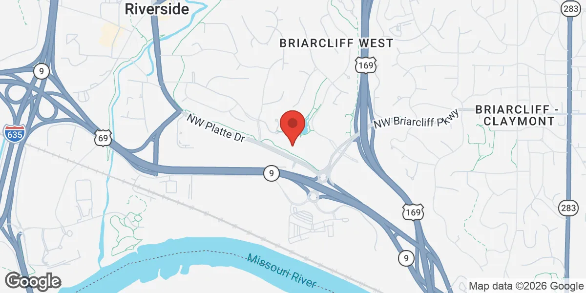 Map showing Heartland Men's Health - North Kansas City, MO location