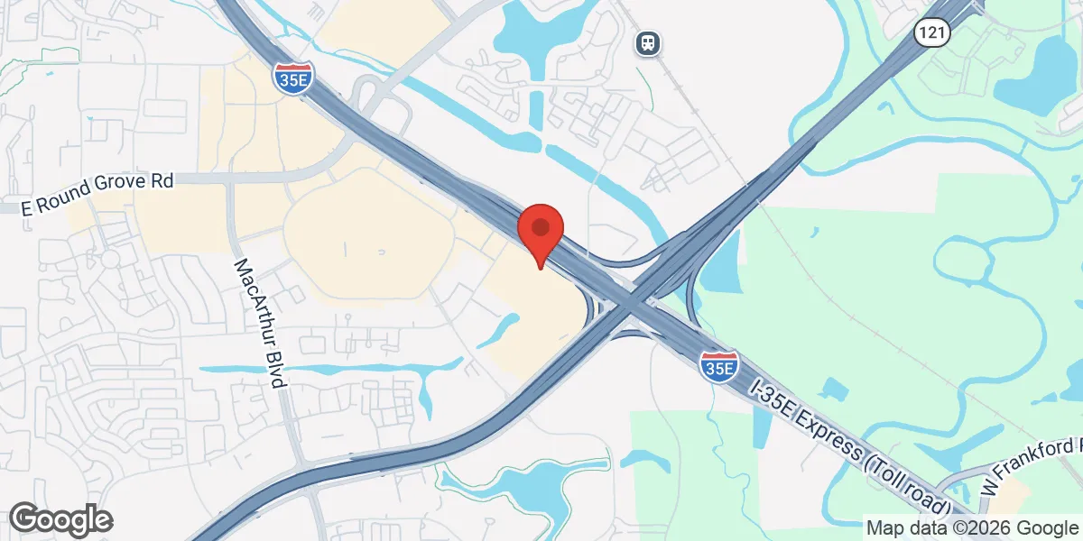 Map showing Gameday Men’s Health Lewisville, TX location