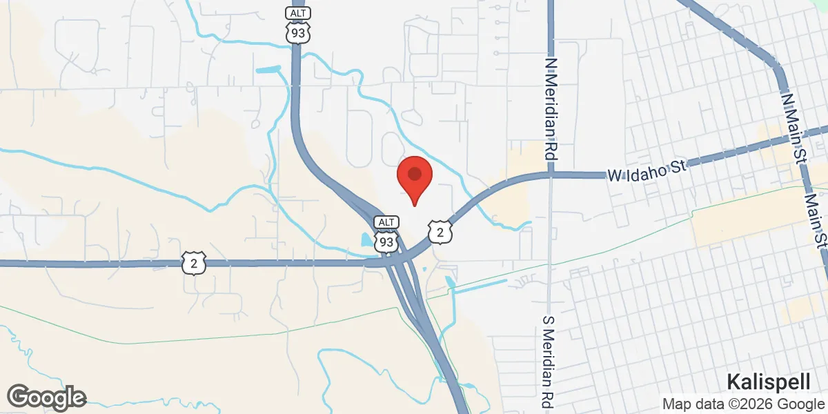 Map showing Kalispell TRT location