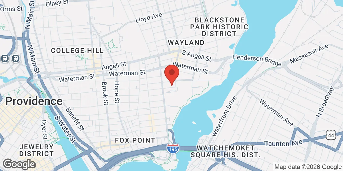 Map showing Gameday Men's Health Wayland Square Providence ED and TRT Clinic location