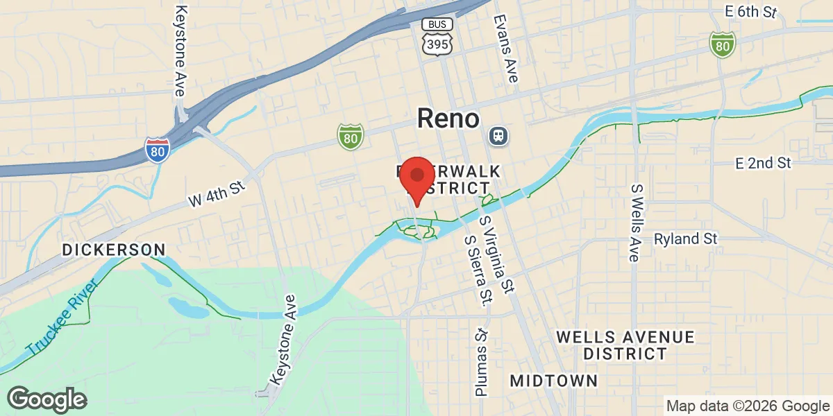 Map showing Renew Vitality Testosterone Clinic of Reno location