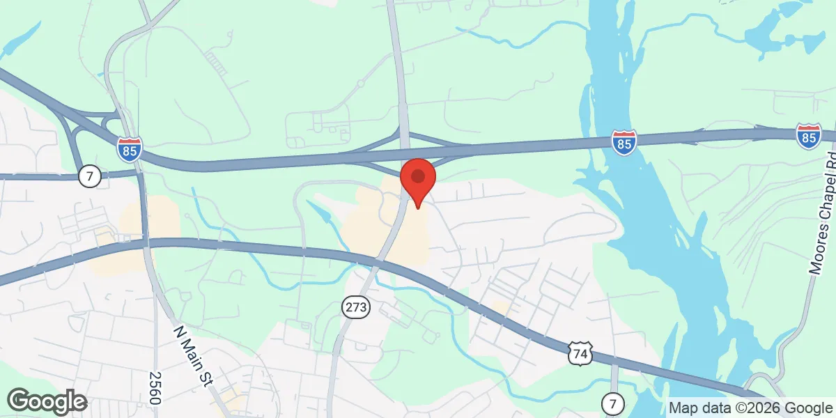 Map showing MedFIT Weight Loss and Wellness, Medically Supervised Weight Management and Men's Testosterone Clinic 684 Park St Belmont NC location